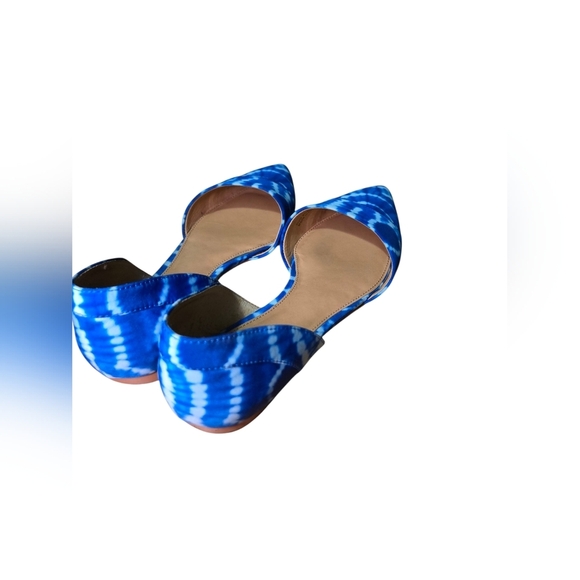 J Crew Tie Dye D'orsay Flats Blue Shoes Women Size 8 - Picture 6 of 8